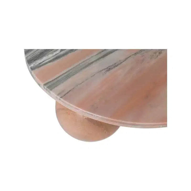 Round Marble Coffee Table with Sphere Legs, Multicolor, Seats 4??