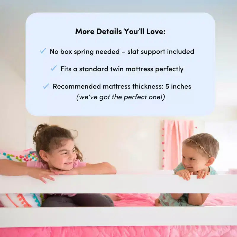 Low Twin over Twin Bunk With Stairs, Easy Slide & Firetruck Curtain