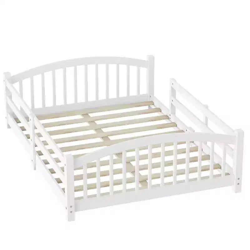 Luxystar Montessori-Bett in Full-Size mit niedrigem Profil, Sicherheitsgittern und Kopfteil